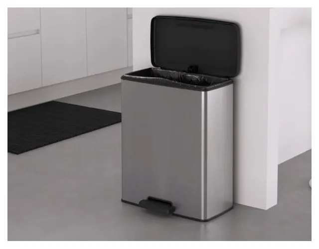 Coș de gunoi din plastic cu pedală 65 l Rectangular - Curver
