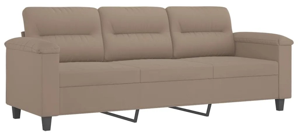 349227 vidaXL Canapea cu 3 locuri, gri taupe, 180 cm, țesătură microfibră