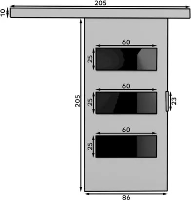 Usa glisanta Ares, ADRK Furniture (Latime: 106 cm, Culoare: Alb /Negru Lacobel)