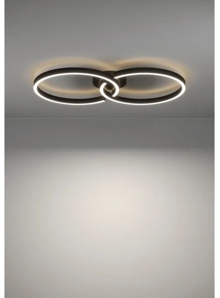 Plafonieră LED RGBW dimabilă Eglo 900955 AMANDOLO 19,5W/230V negru + telecomandă