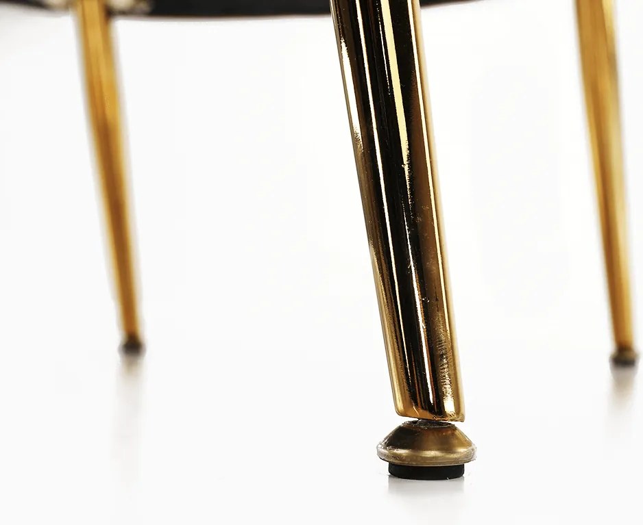 Fotoliu în stil Art-deco, catifea Velvet roz/crom auriu, NOBLIN