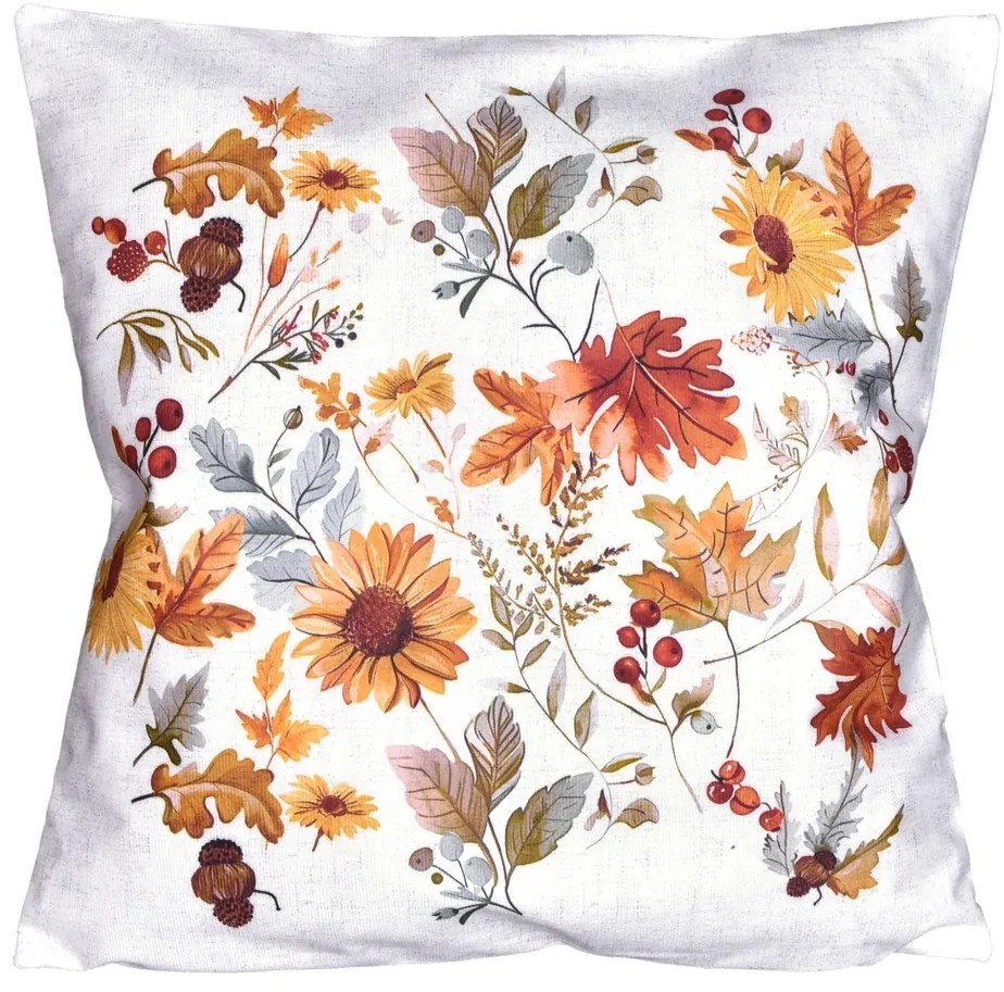 Husă pentru pernă Flori de toamnă, 40 x 40 cm
