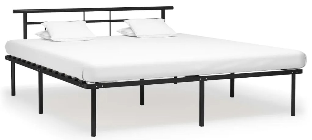 vidaXL Cadru de pat, negru, 200 x 200 cm, metal
