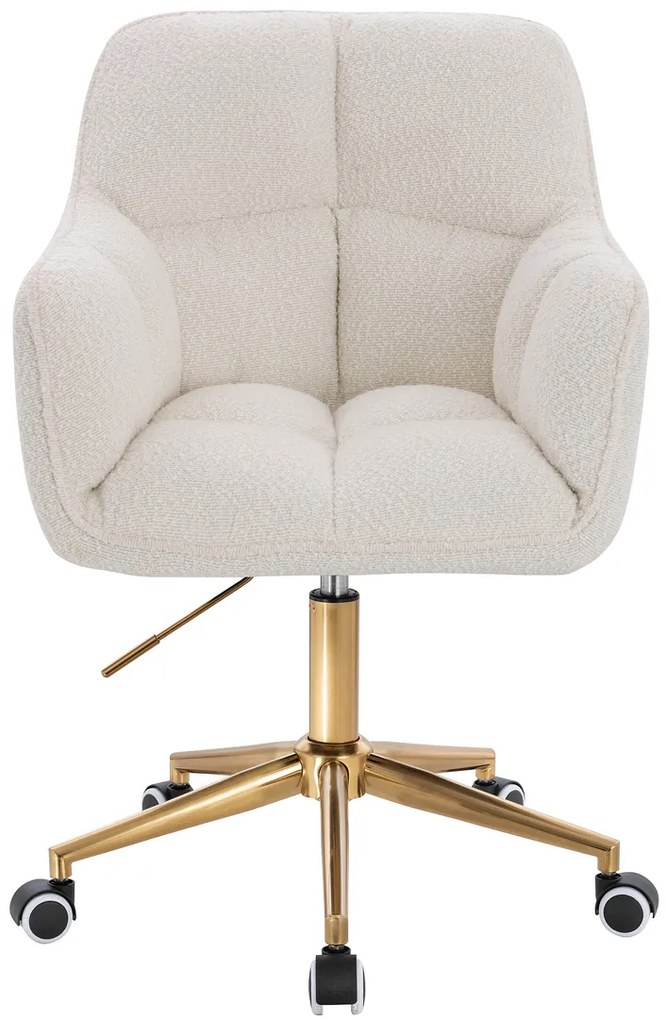 HR550K Scaun Crem Boucle cu Bază Aurie