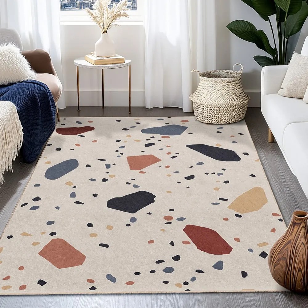 Covor crem lavabil 120x180 cm Cracked Terrazzo – Mila Home