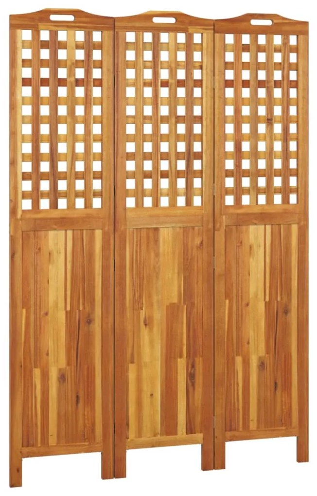 Paravan de cameră 3 panouri 121,5x2x180 cm lemn masiv de acacia