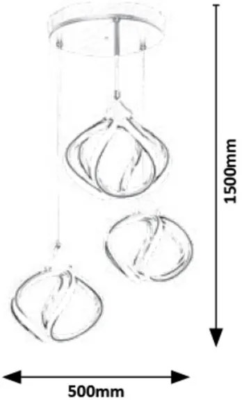 Rabalux 5693 - Lustră LED pe cablu AMBROSIO LED/50W/230V