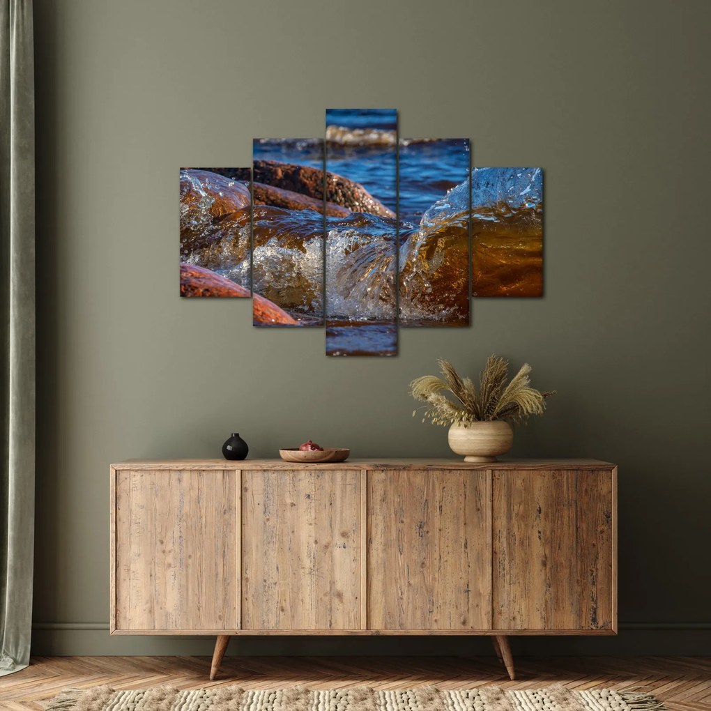 Tablou detailat - apa între pietre (150x105 cm)