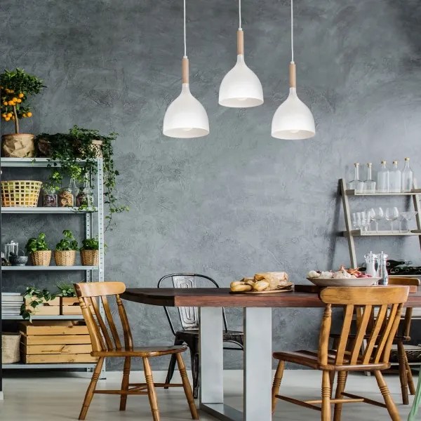 Lustră pe cablu NOAK WOOD 3xE27/60W/230V