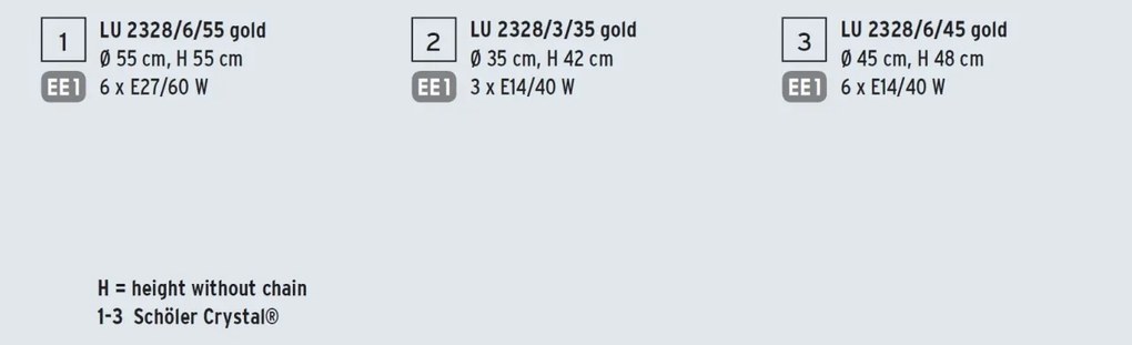 Lustra suspendata cristal Schöler design de lux Sheraton 55cm, 24K gold plated
