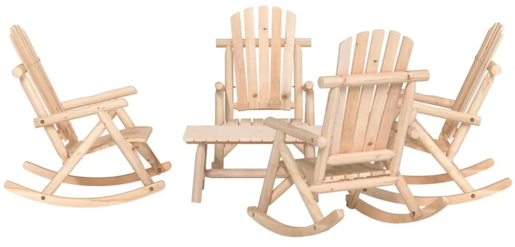 vidaXL Set mobilier de grădină, 5 piese, lemn masiv de molid