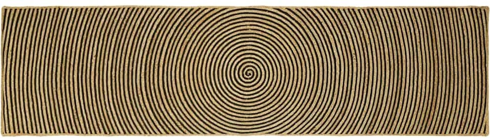 vidaXL Covor Natural și Negru 80 x 300 cm Iută