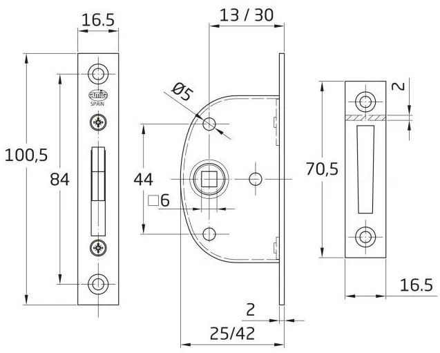 Inchizator pentru ferestre model 21, finisaj negru (Latime: 13 mm)