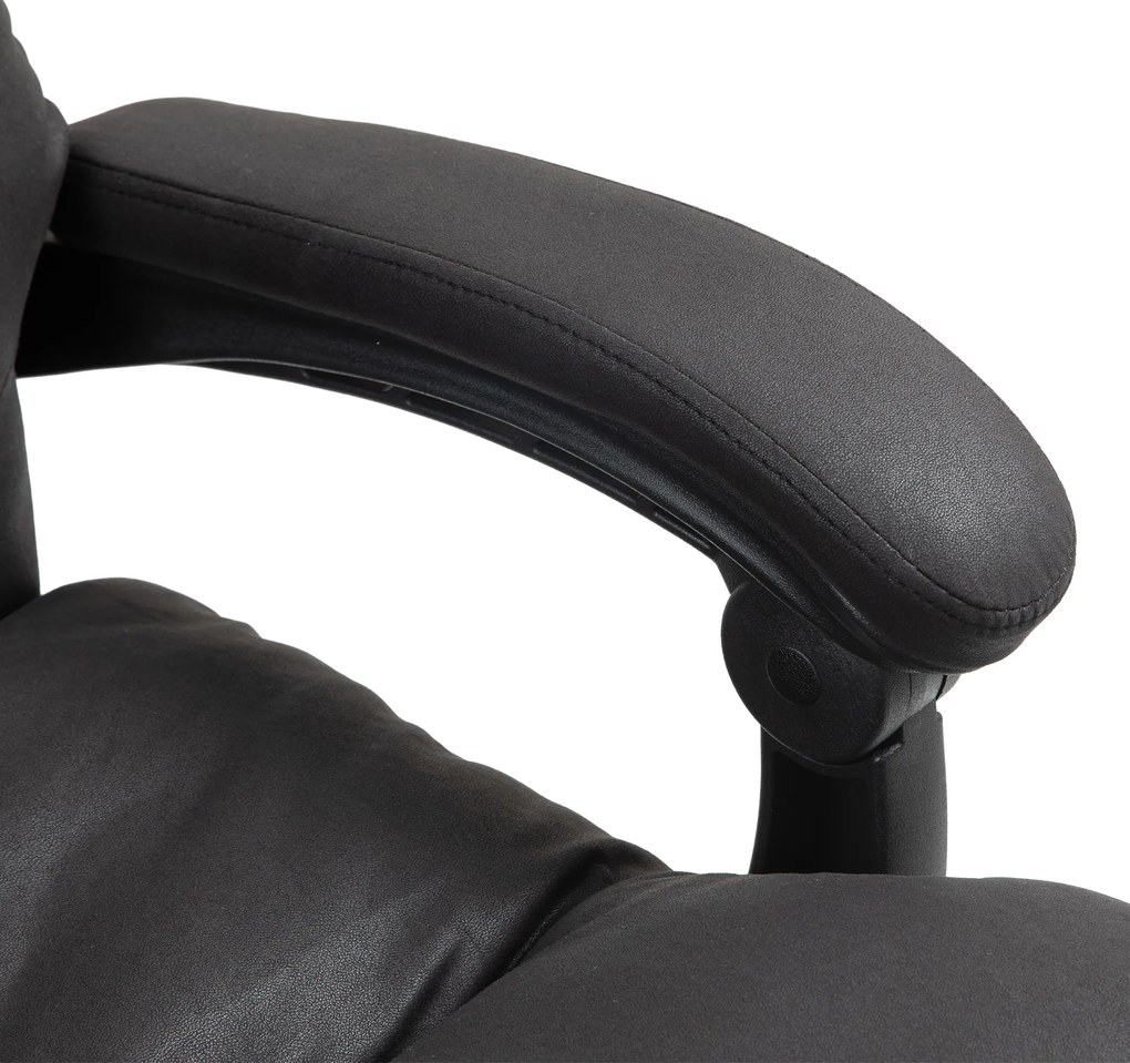 Vinsetto Scaun de birou cu funcție de masaj, încălzit, înclinabil, din piele sintetică, 65x72x109-117cm, Negru | Aosom Romania