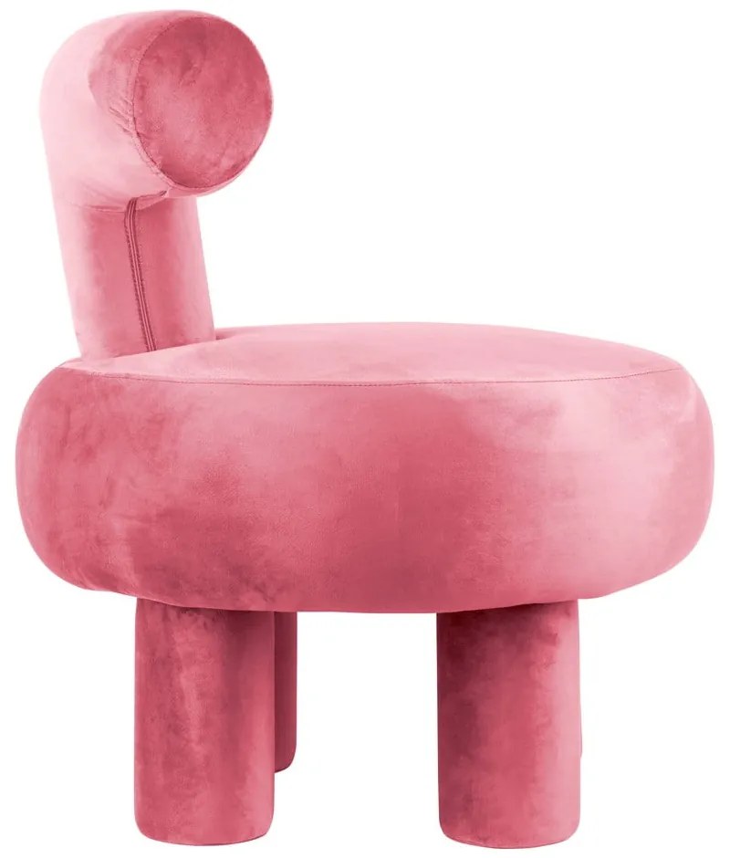 Fotoliu roz cu tapițerie din catifea Abrazo – Leitmotiv