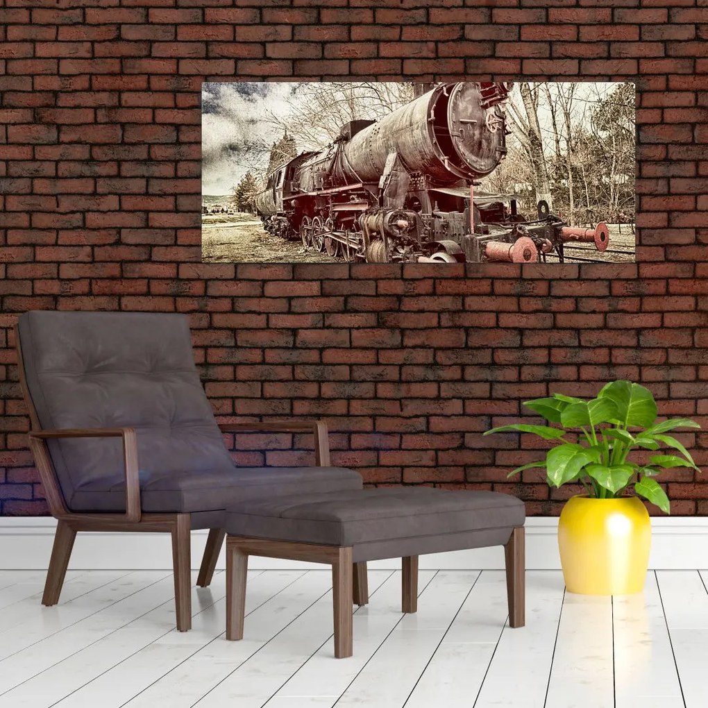 Tablou cu locomotivă istorică (120x50 cm)
