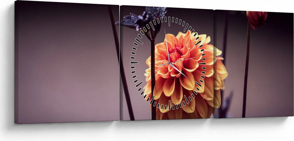 Tablou - Floare (cu ceas) (90x30 cm)