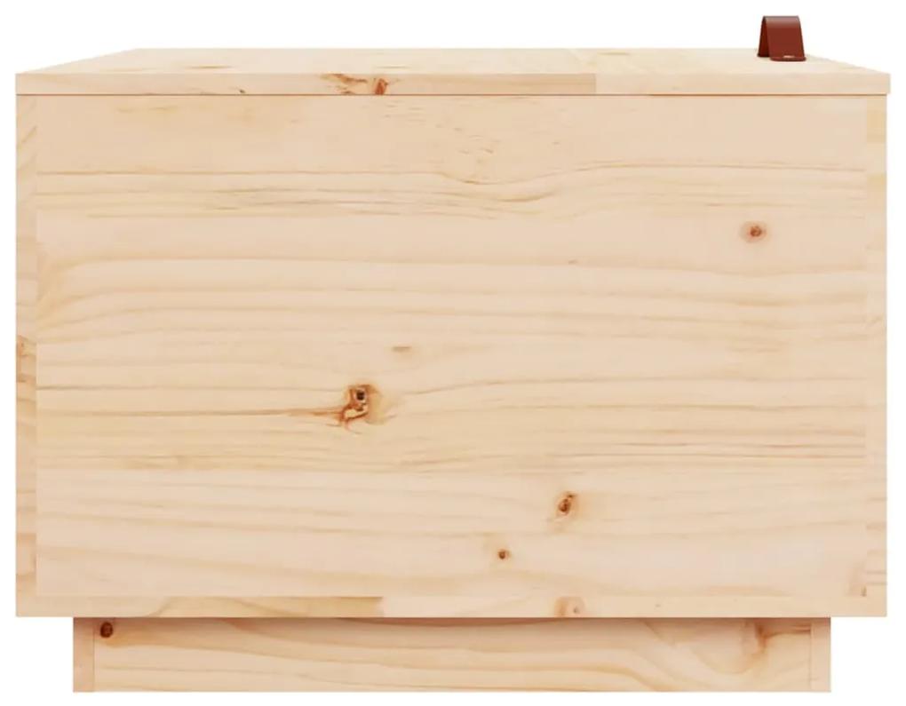 Cutii de depozitare cu capace, 3 buc., lemn masiv de pin Maro