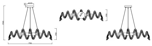 Lustră pe cablu ARI 2xE27/10W/230V Reality