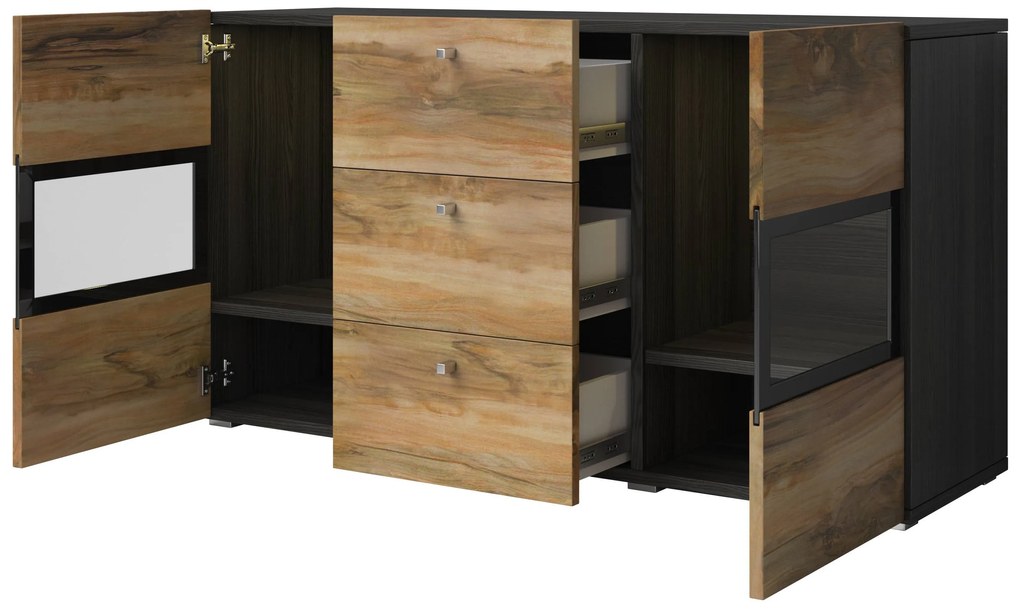 Vitrină Barly Typ 26 (nuc satin + touchwood). 1107643