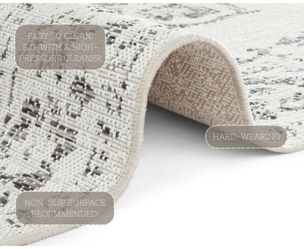 Covor de exterior NORTHRUGS Tilos, 120 x 170 cm, gri - crem