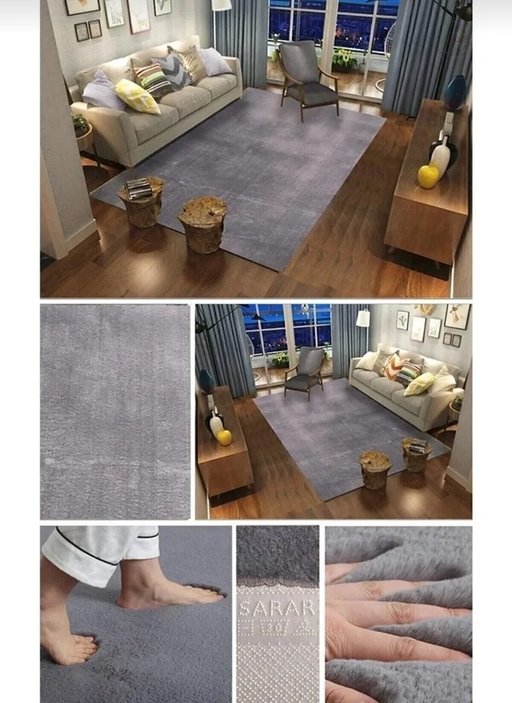 Covor, Soft Plush, 150x230 cm, Gri inchis