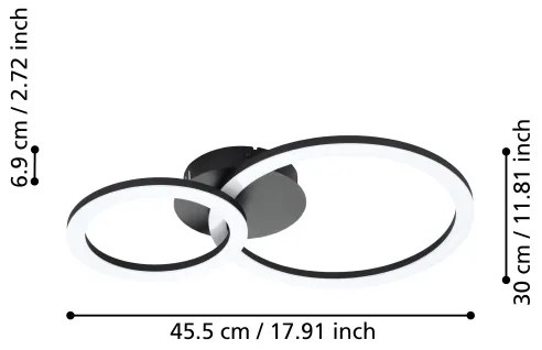 Plafonieră LED dimabilă Eglo 31772 PARRAPOS-Z LED/15W/230V negru