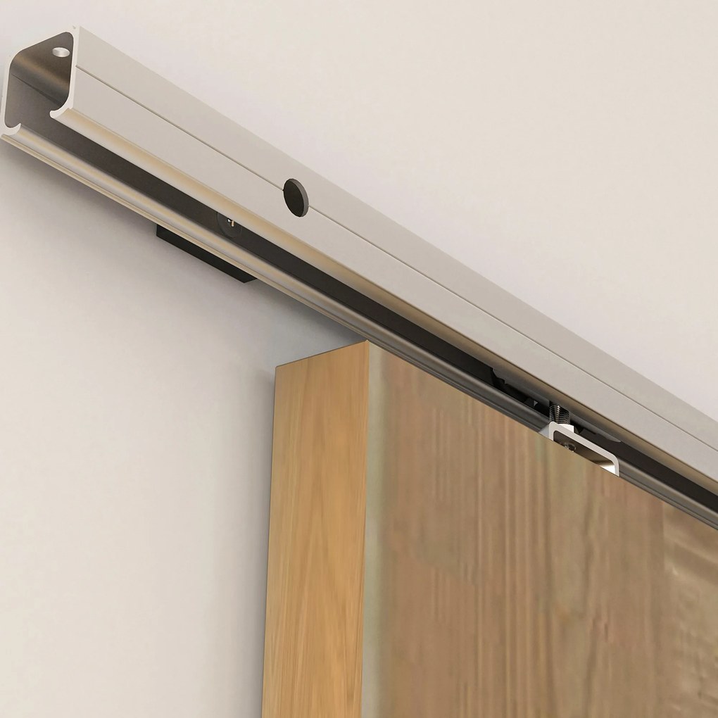 HOMCOM sina cu set de accesorii pentru usi glisante din lemn rustic | Aosom Romania