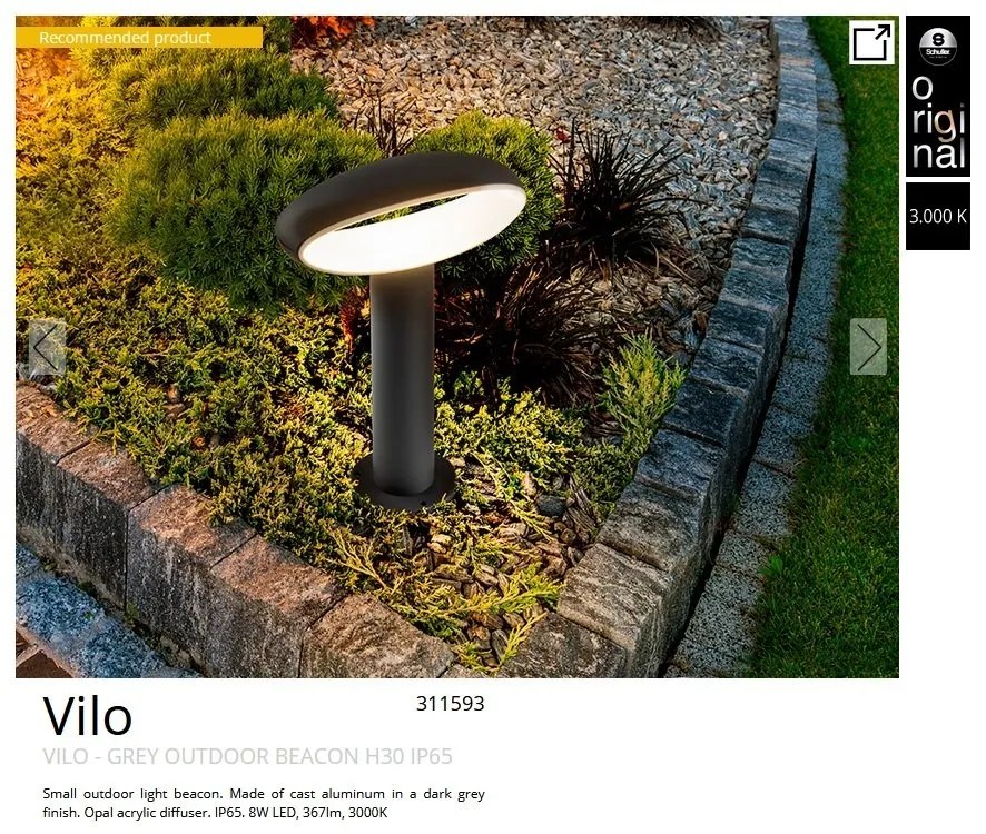 Mini Stalp LED exterior design modern IP65 Vilo H-30cm