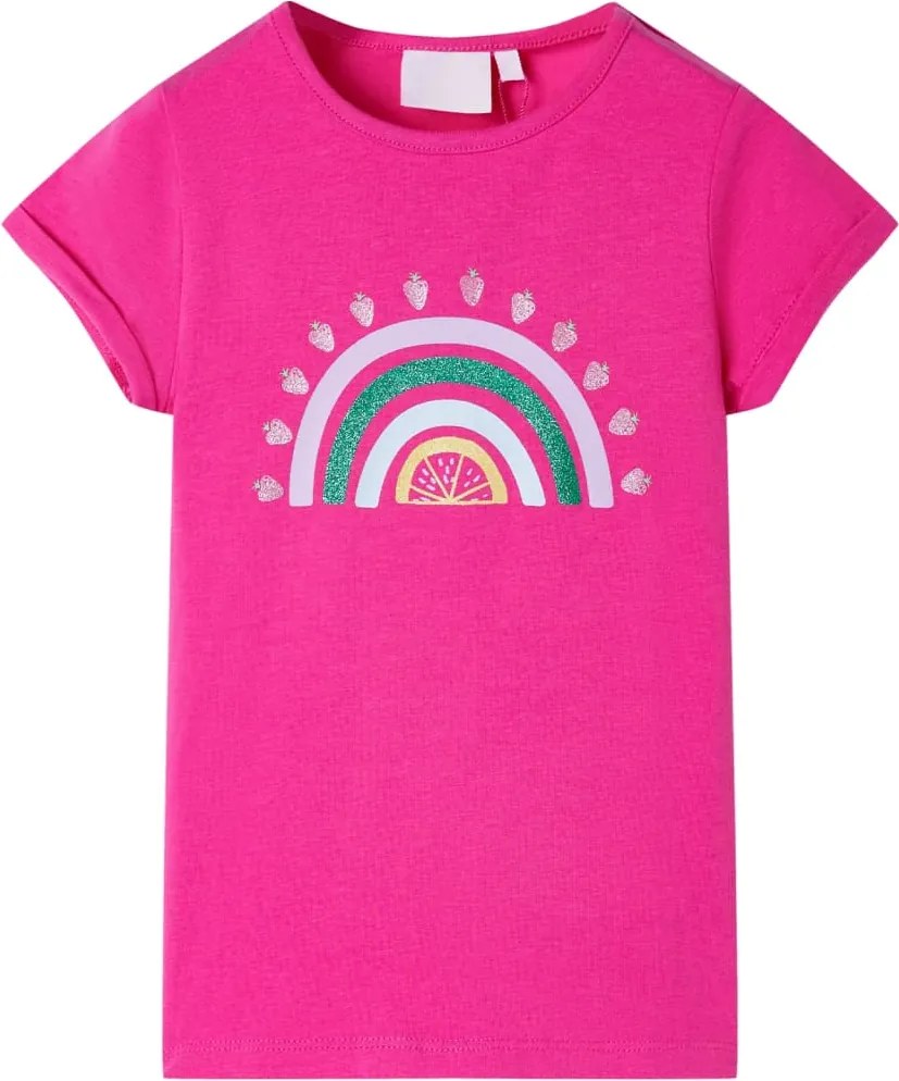 vidaXL Tricou pentru copii, roz închis, 128