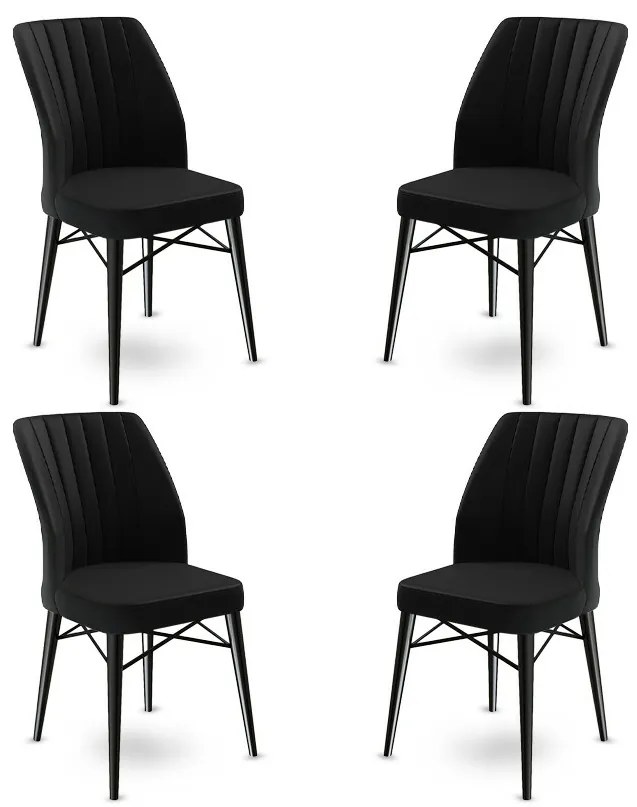 Set de scaune de sufragerie Flex Black, 4 buc.