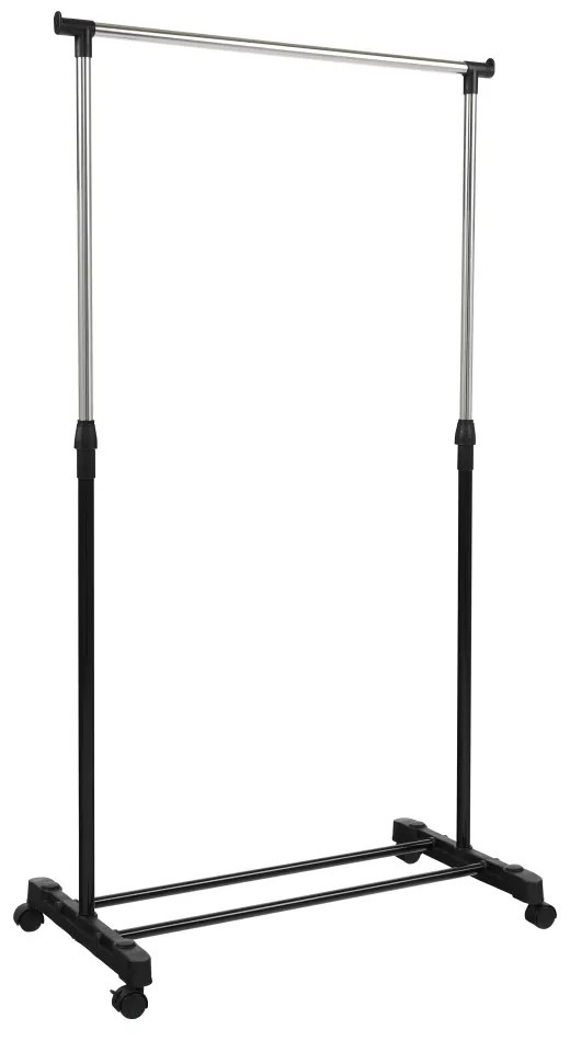 Cuier mobil, inox/plastic negru, DOLFO NEW