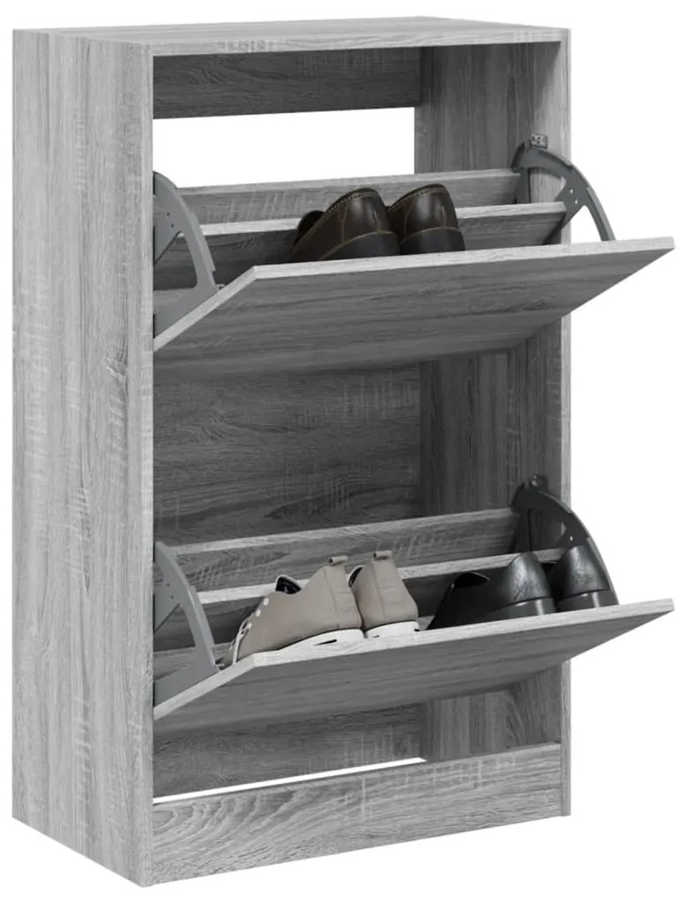 vidaXL Pantofar, gri sonoma, 60x34x96,5 cm, lemn compozit