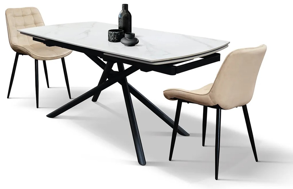 Masa ceramica extensibila Sahara Statuario 140 cm /90 cm /75 cm