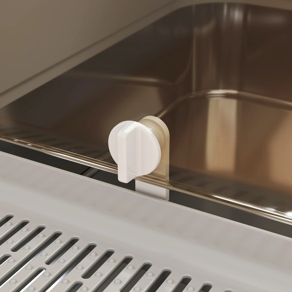 Litieră pentru Pisici PawHut XXL din Oțel Inoxidabil cu Capac Rabatabil la 90° Gri | Aosom Romania