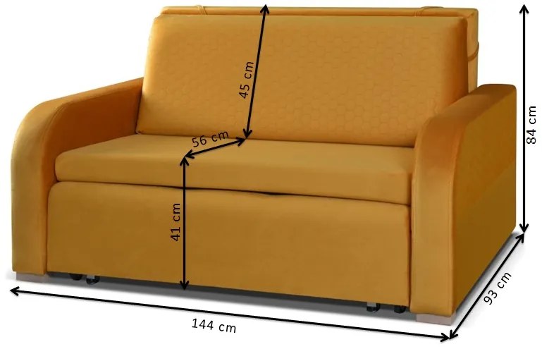 Canapea Cinda R2 (galben). 1025903
