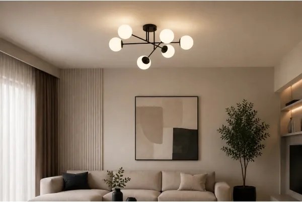 Brilagi - Lustru aplicat MILO 6xE27/60W/230V negru