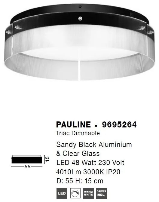Plafoniera LED design circular PAULINE 55cm