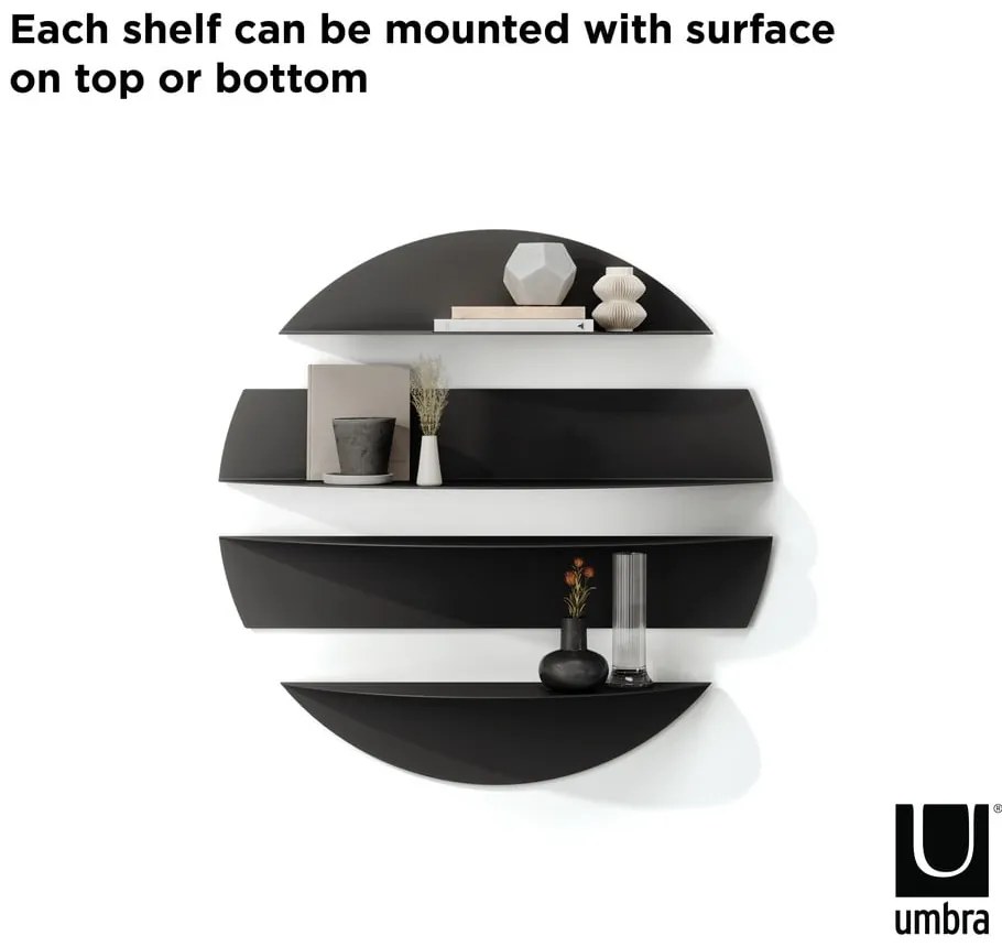 Rafturi negre 4 buc. din metal 76 cm Solis – Umbra