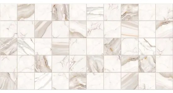 Panou decorativ, PVC, model marmura, gri si portocaliu, 96x48.5cm