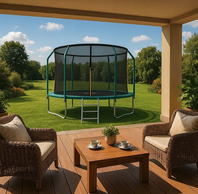 Trambulină de grădină Premium pentru copii cu plasă interioară 13FT - Ø 404 cm