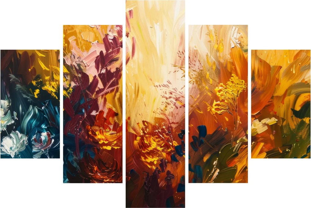 Tablou - pictură abstractă de flori (150x105 cm)