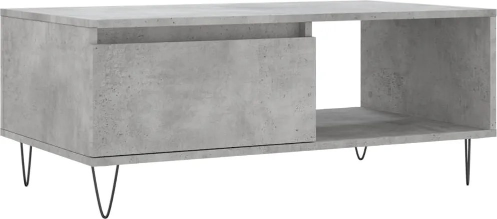 vidaXL Măsuță de cafea, gri beton, 90x50x36,5 cm, lemn compozit