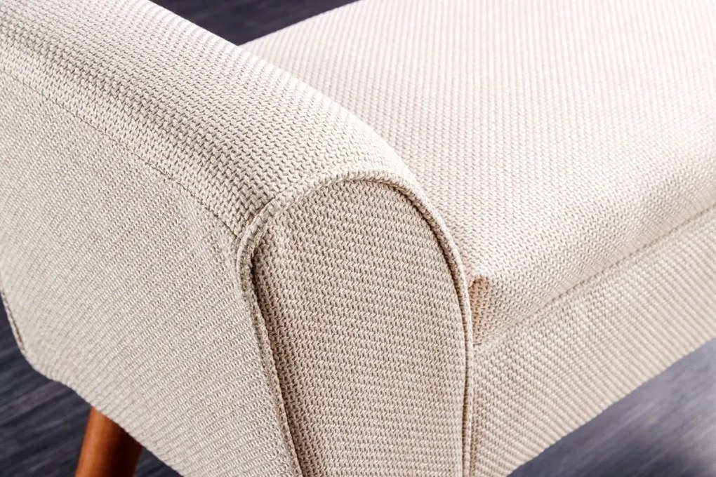 Bancheta eleganta, Tapitata Tesatura Structurata, Bej, Scarlett 90cm