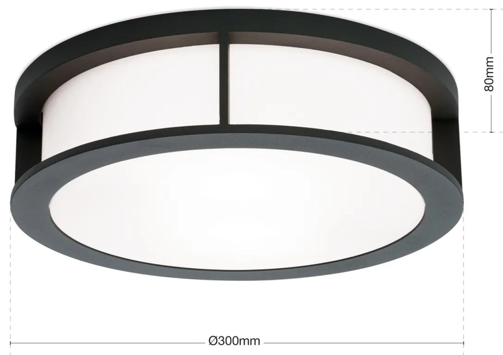 Plafoniera de exterior, protectie IP44, Henry antracit