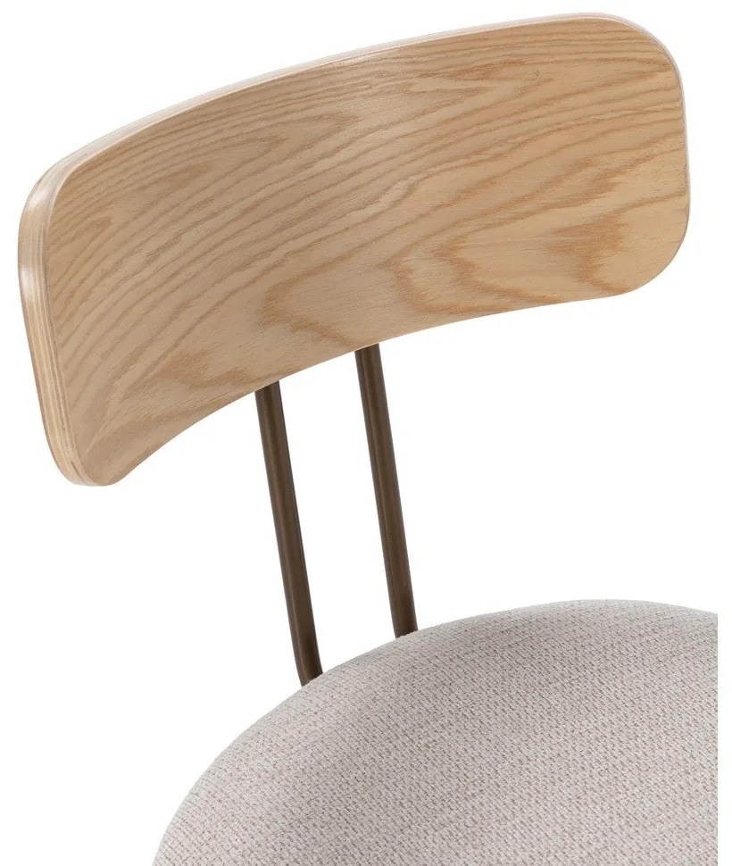 Scaun de dining bej/în culoare naturală tapițat Olimpia – MOME