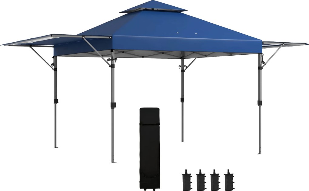 Outsunny Foisor Pliabil 5x3(m) Extindere Marchize Duble Cort Petrecere Ușor de Instalat | Aosom Romania