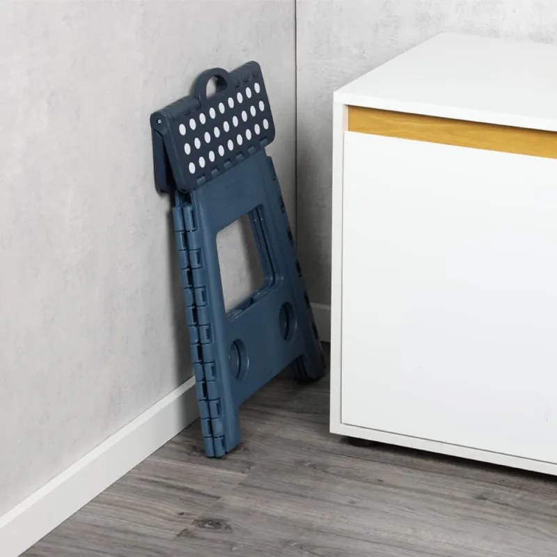 Scaunel pliabil Kesper 70830, 39x22 cm, plastic, albastru/alb