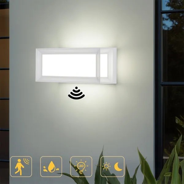 Brilagi - Aplică LED de exterior cu senzor PARKER LED/12W/230V alb IP44