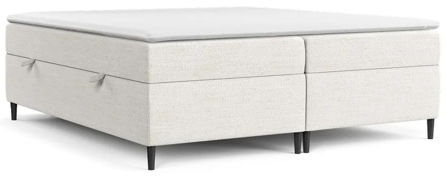 Pat boxspring crem cu spațiu de depozitare 160x200 cm Araya – Maison de Rêve